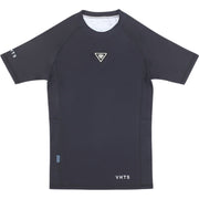 VHTS Black Label Special Edition BJJ Brazilian Jiu Jitsu Short Sleeve Rashguards - Black Front