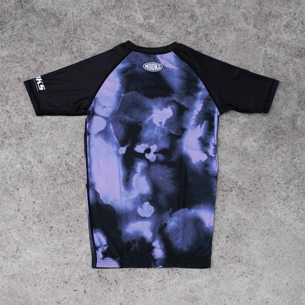 Hooks Women's Short Sleeve Rash Guard - Violet Haze flat lay