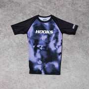 Hooks Women's Short Sleeve Rash Guard - Violet Haze flat lay
