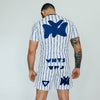 VHTS Combat Shorts Model NY Edition BJJ Brazilian Jiu Jitsu BJJ - White Back Left Side