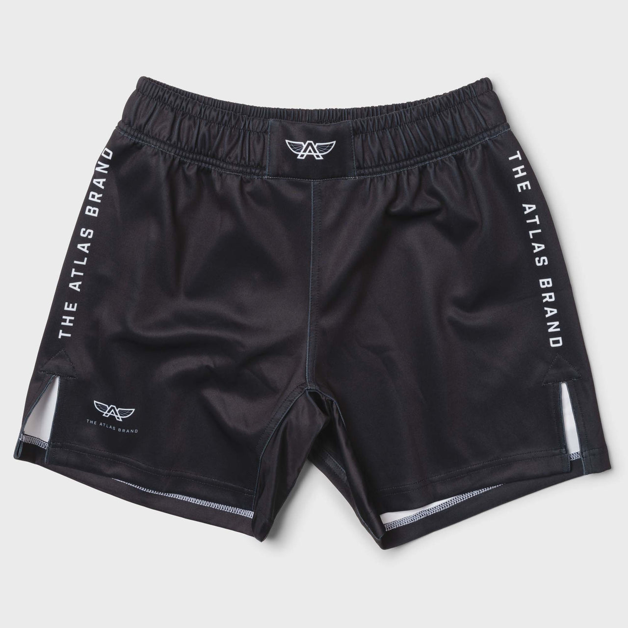 Atlas Brand AXIS Shorts in black, front view flat lay