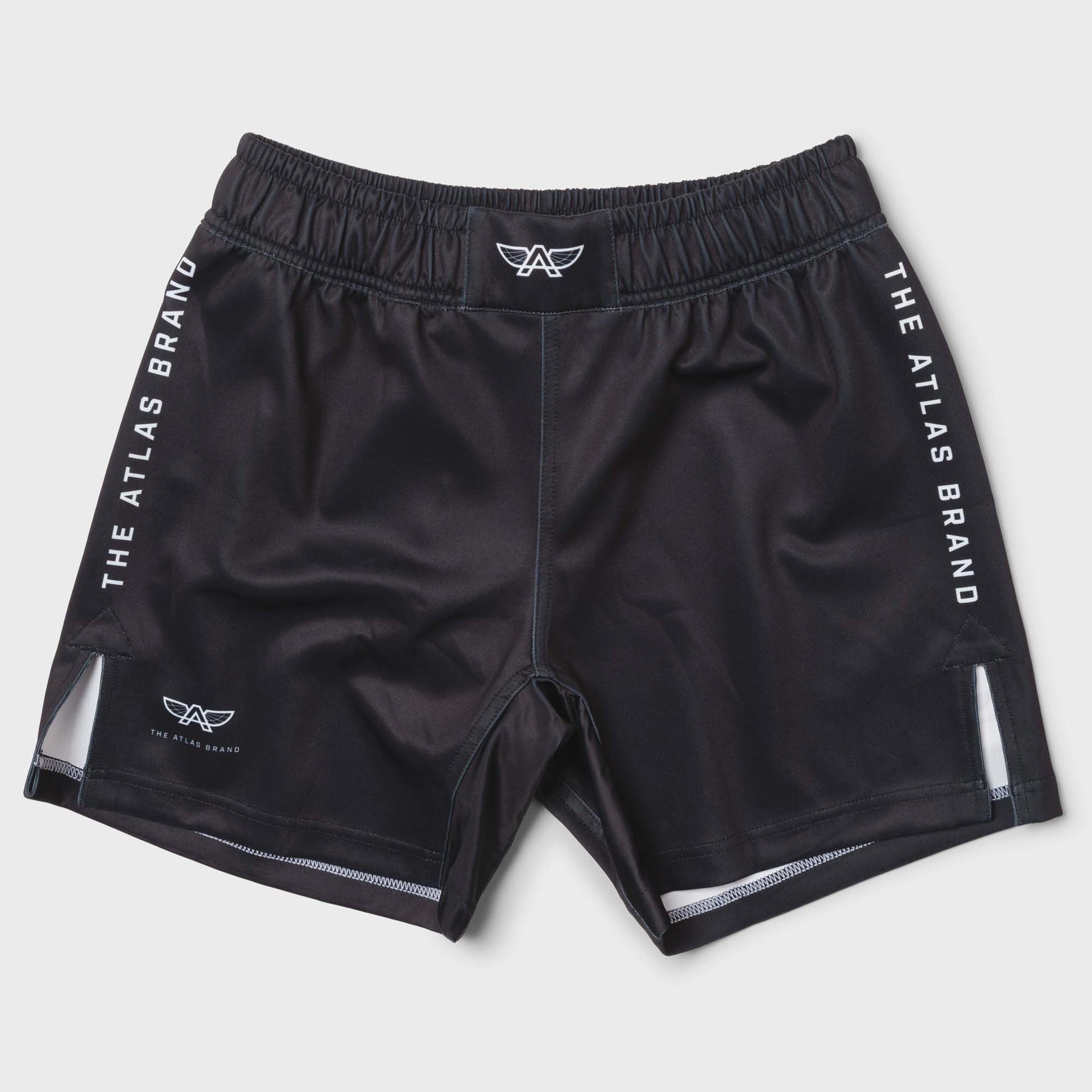Atlas Brand AXIS Shorts in black, front view flat lay