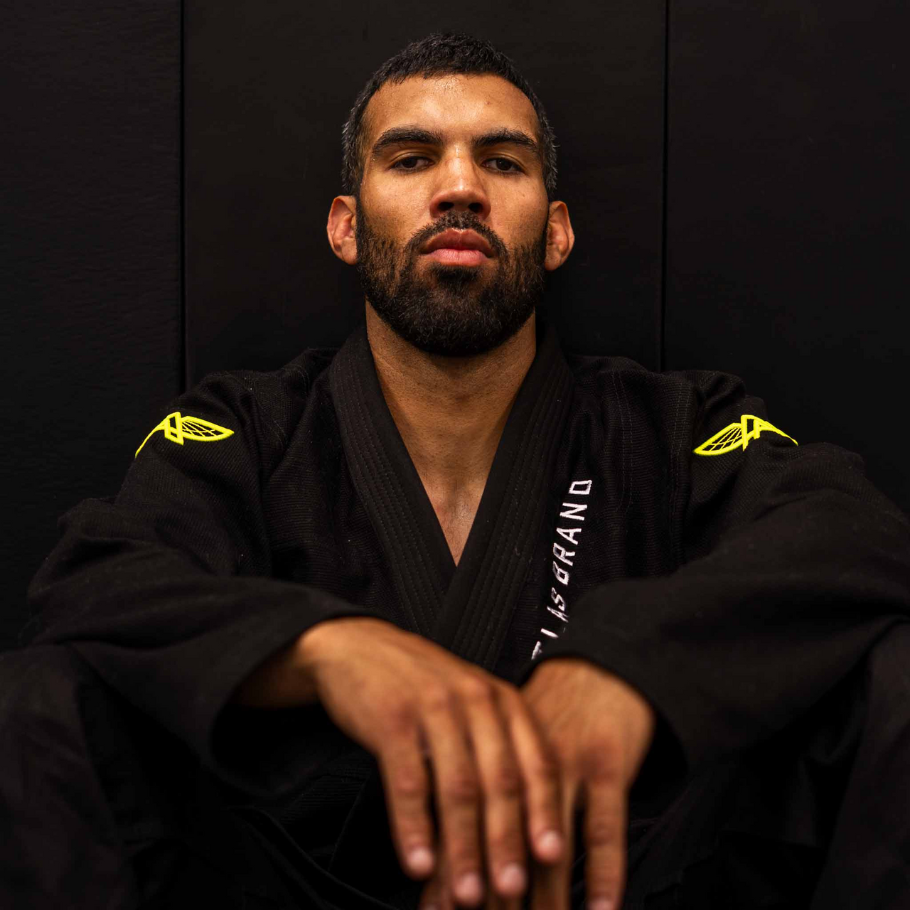 The Atlas Brand ICON Black rashguard front view when worn