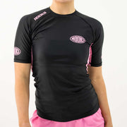 Hooks Women's Short Sleeve Rash Guard - Rose Noir - 8
