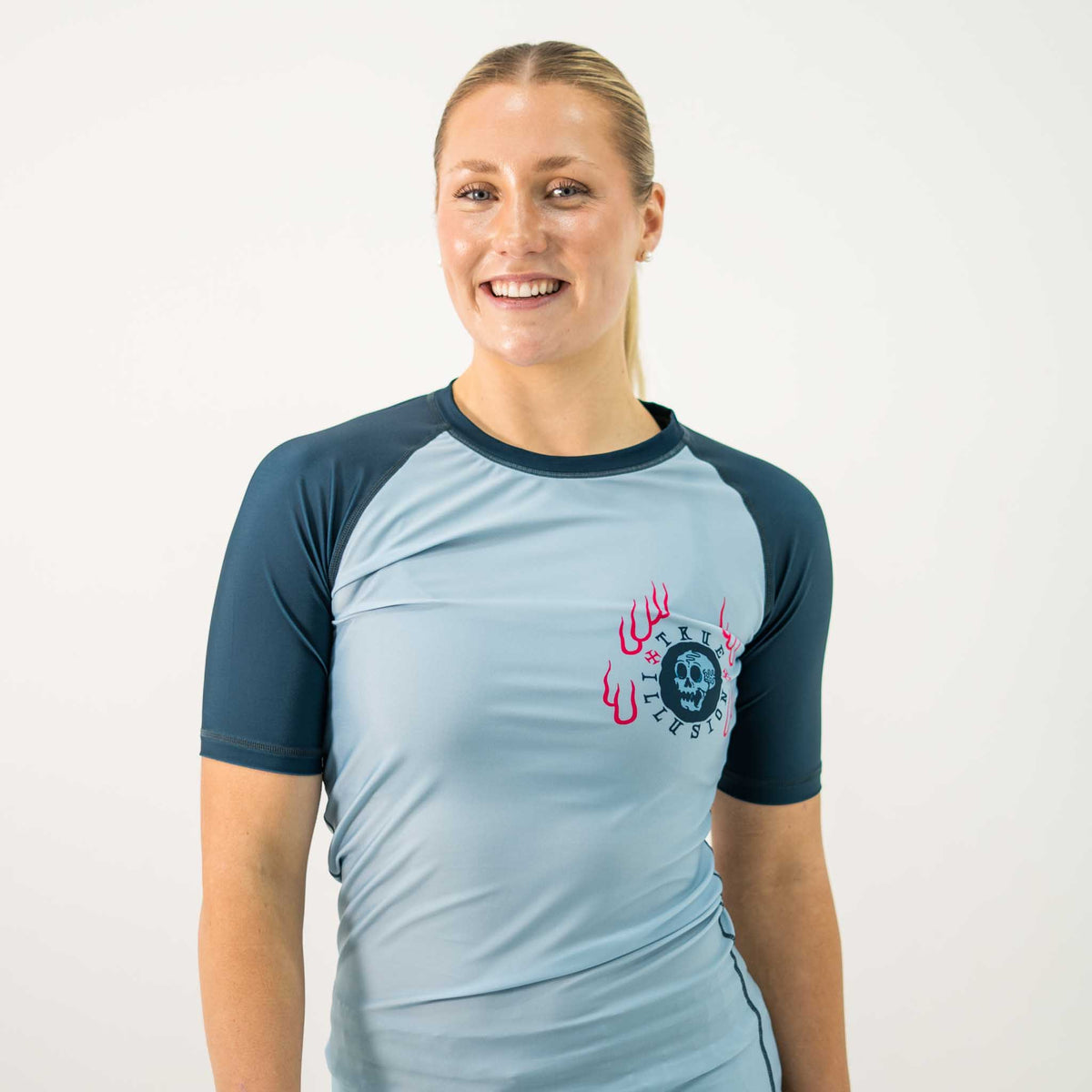 True Illusion Women's Short Sleeve Rash Guard - Snake Skull - 3
