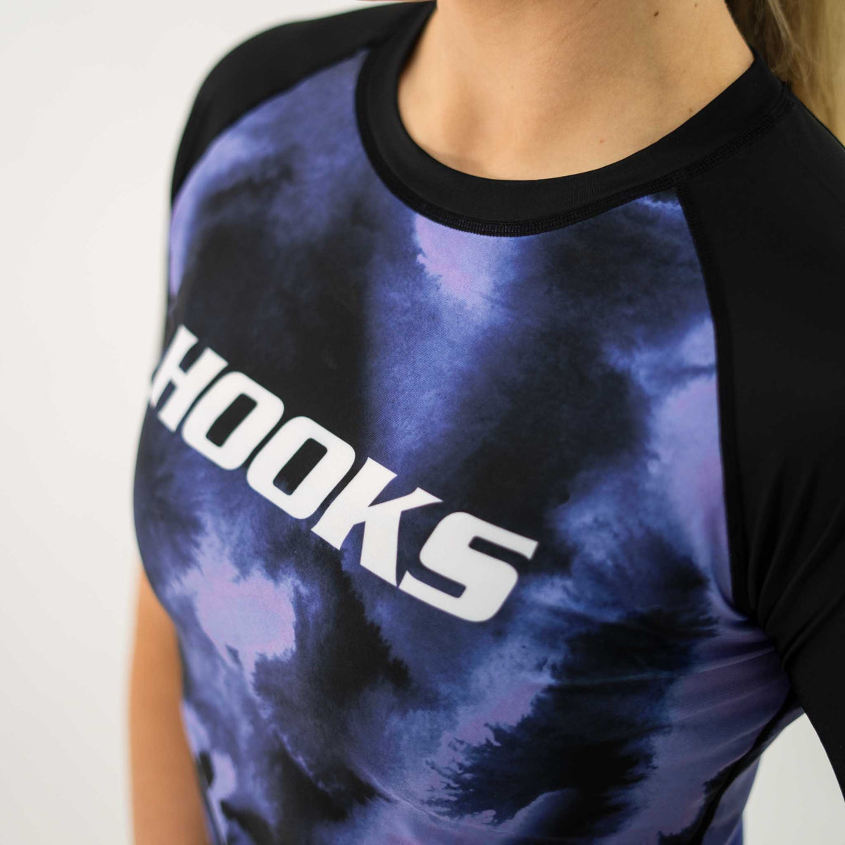 Hooks Women's Short Sleeve Rash Guard - Violet Haze - 1