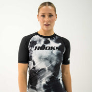 Hooks Women's Short Sleeve Rash Guard - Black Mist - 4