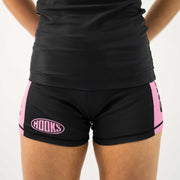 Hooks Women's Flex Shorts - Rose Noir - on body 3