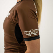 The Atlas Brand Women's Ranked Rash Guard - Brown - 4