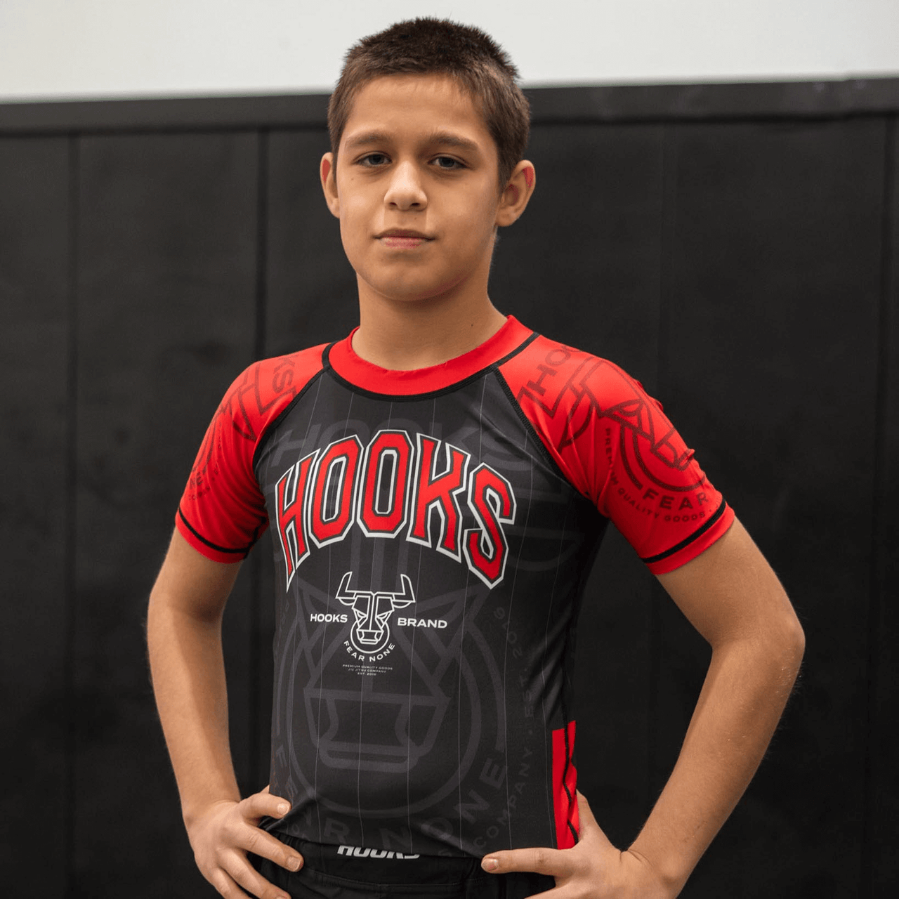 Hooks Kids BJJ Rash Guard - Headstrong II - Bulls