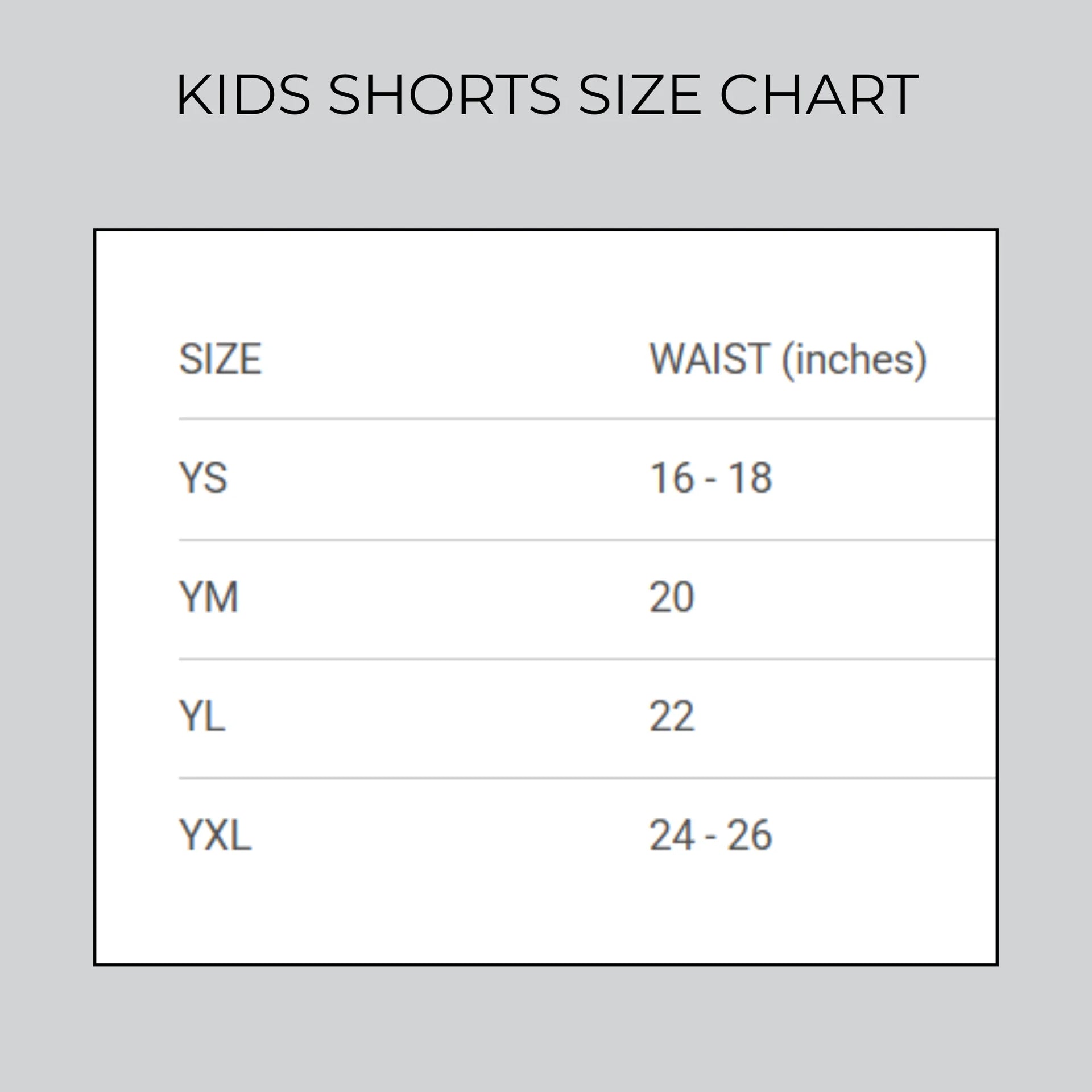 hooks kids pursuit shorts size chart