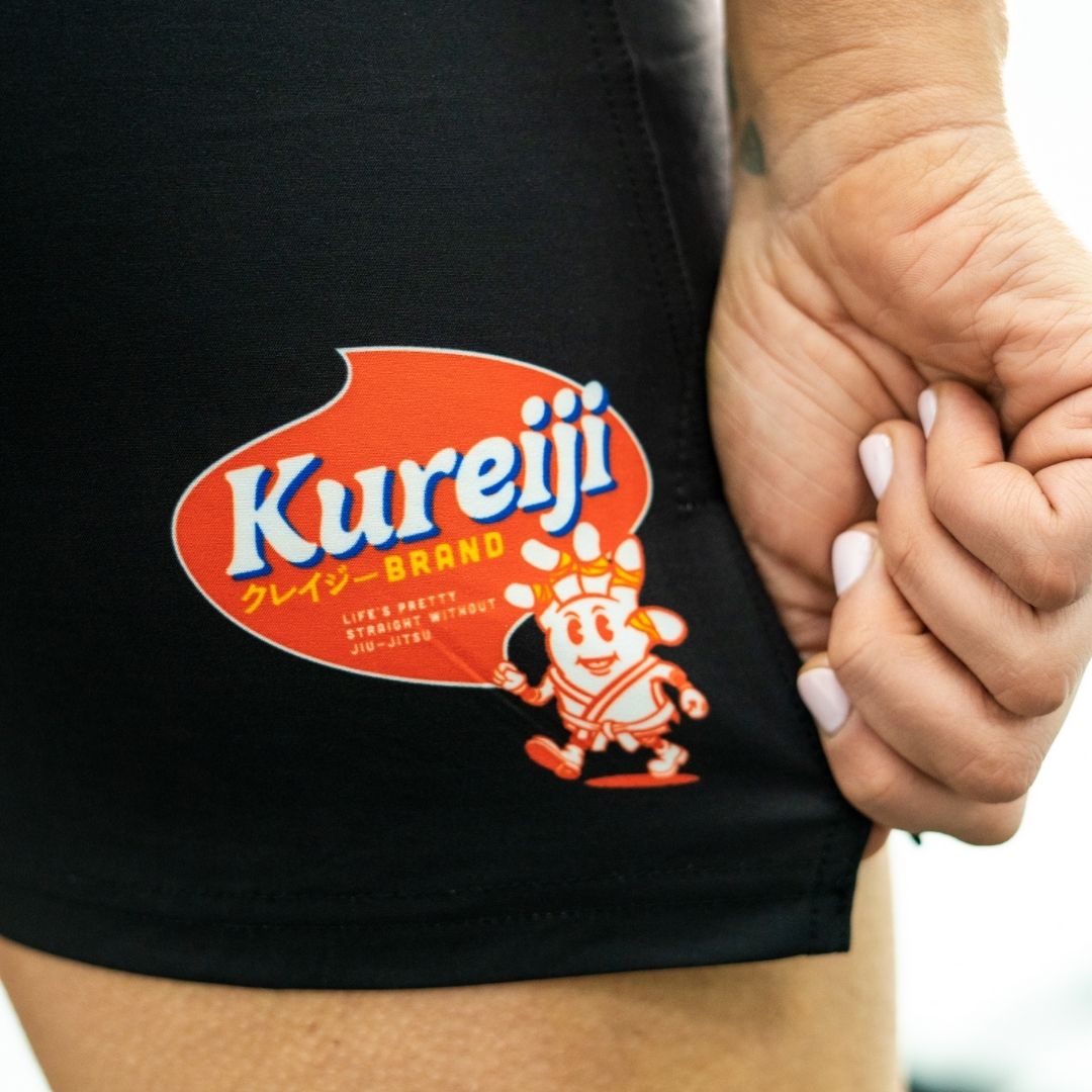 Kureiji BJJ Shorts Twisties Cheese side print detail view