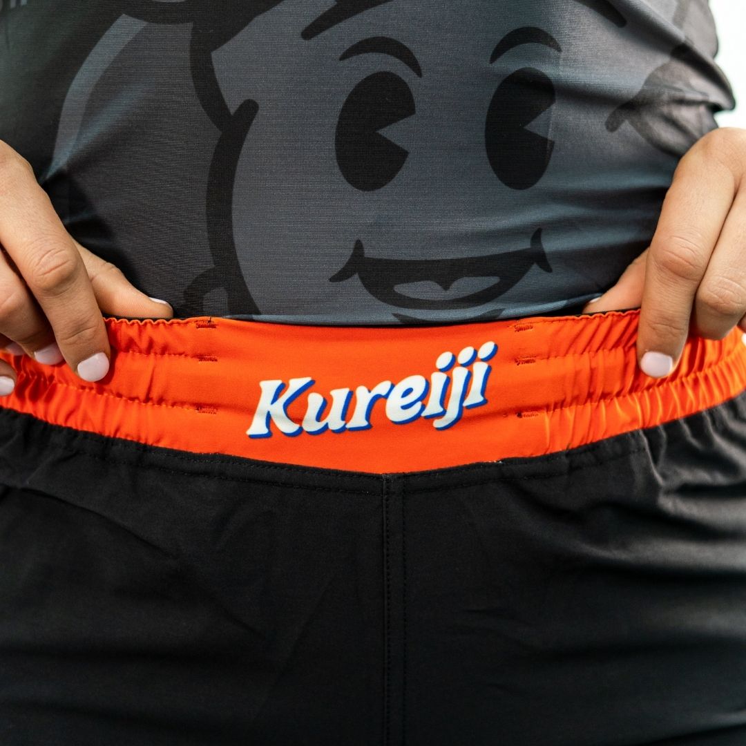 Close up of Kureiji BJJ Shorts Twisties Cheese elastic waist garter