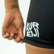Back print close up of Kureiji BJJ Women’s Twisties Shorts Cheese