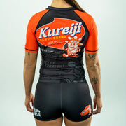 Back view of Kureiji BJJ Women’s Twisties Shorts Cheese design