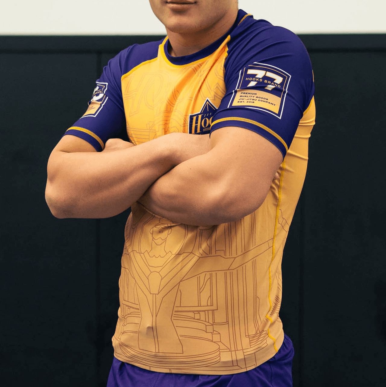 Hooks BJJ Rash Guard - Showtime - Gold
