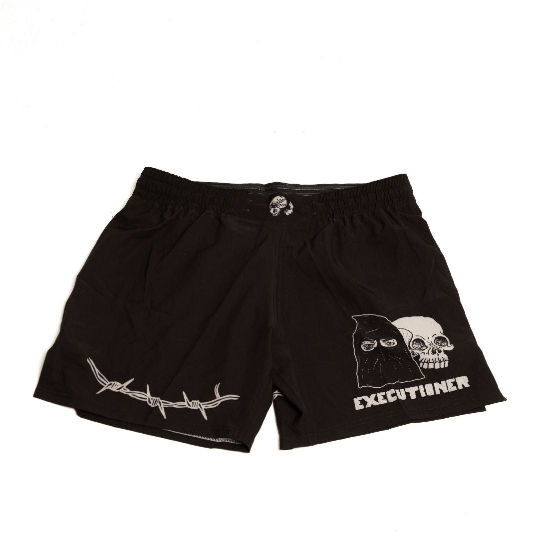 True Illusion Executioner BJJ Shorts flat lay front view