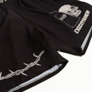 Additional close up of front Executioner print on BJJ Shorts