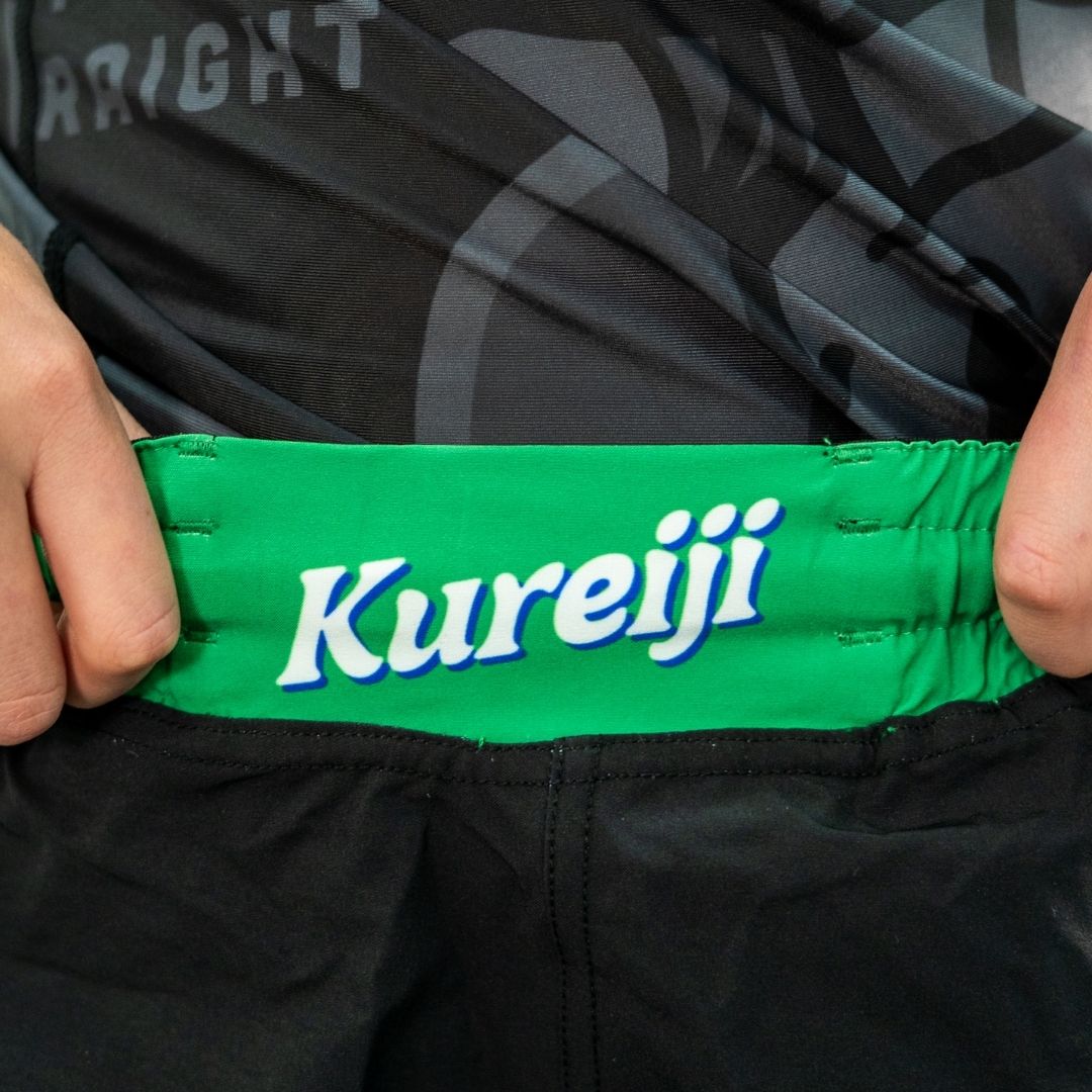 Waistband detail of Kureiji BJJ Shorts Twisties Chicken
