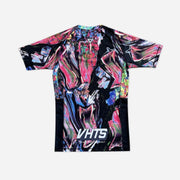 Back view of VHTS Trippy Tiger Series 2025 Rash Guard Lucid with bold tiger graphic