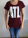 ATLAS CLEARANCE WOMENS Strech Logo Tee Maroon - Just Jits