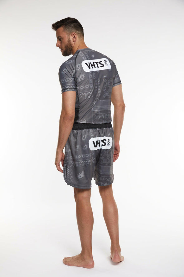 VHTS - Paisley 8 Bit Combat Shorts Grey - Just Jits