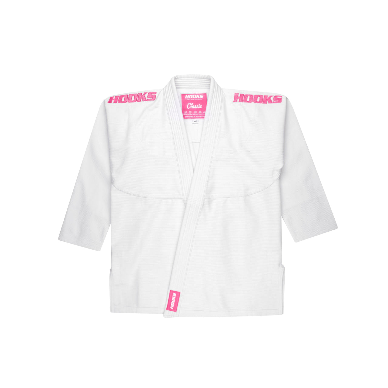 Hooks Kids Classic BJJ Gi - White & Pink includes White Belt - Just Jits