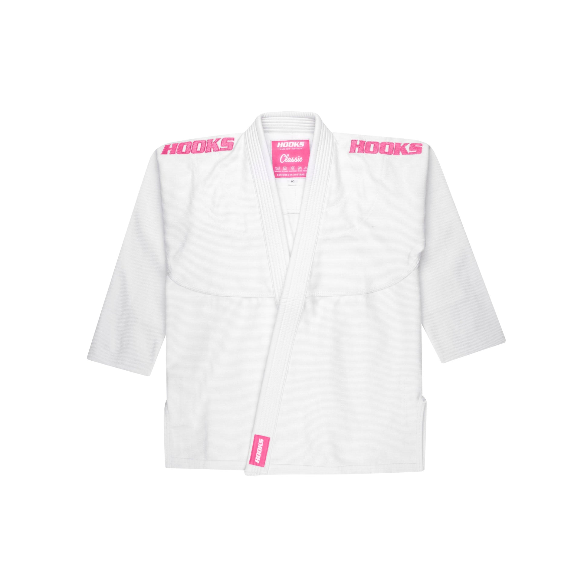Hooks Kids Classic BJJ Gi - White & Pink includes White Belt - Just Jits