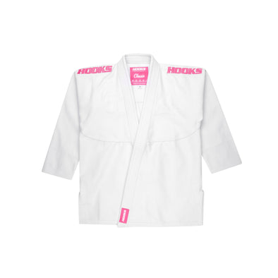 Hooks Kids Classic BJJ Gi - White & Pink includes White Belt - Just Jits