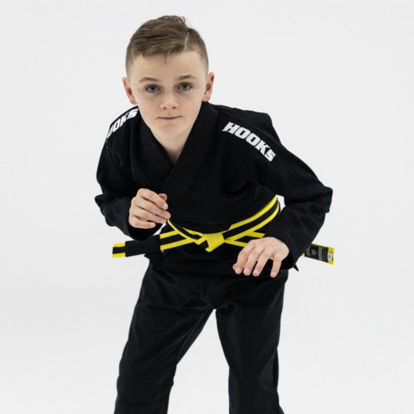 Hooks Kids Classic BJJ Gi - Black includes White Belt - Just Jits