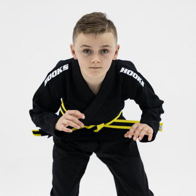 Hooks Kids Classic BJJ Gi - Black includes White Belt - Just Jits