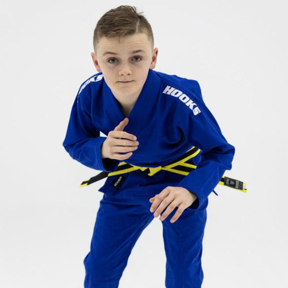 Hooks Kids Classic BJJ Gi - Blue includes White Belt - Just Jits