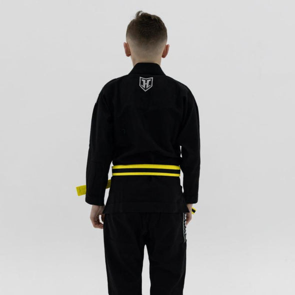 Kids Hooks Origin BJJ Gi - Black with White Belt - Just Jits