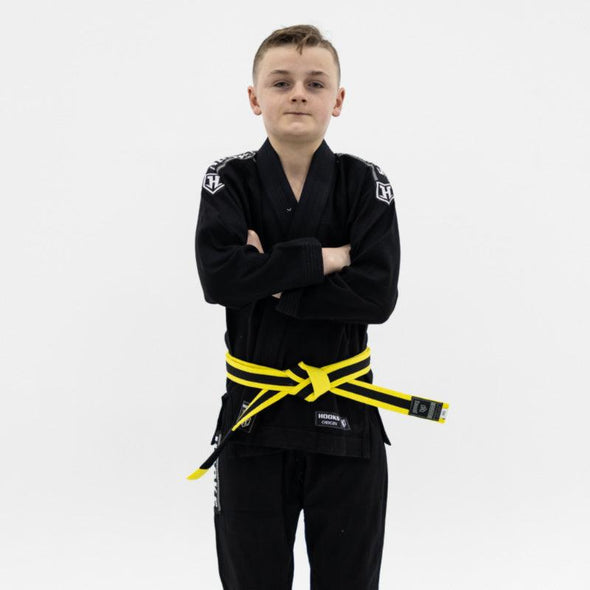 Kids Hooks Origin BJJ Gi - Black with White Belt - Just Jits