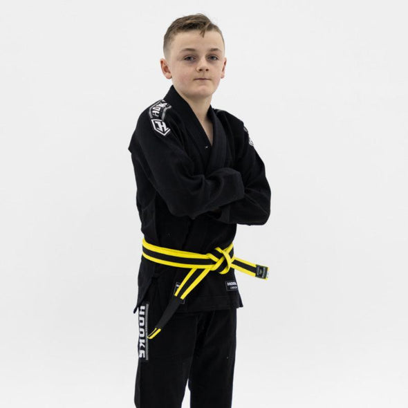 Kids Hooks Origin BJJ Gi - Black with White Belt - Just Jits