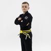 Hooks Kids Prolight II BJJ Gi - Jet Black w/ White includes White Belt - Just Jits