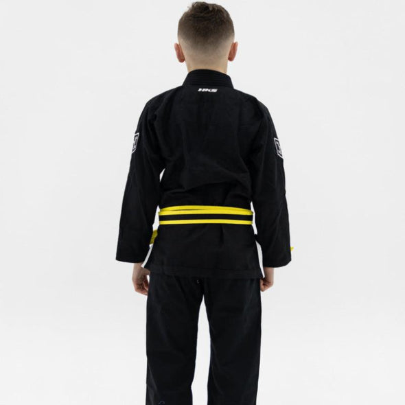 Hooks Kids Prolight II BJJ Gi - Jet Black w/ White includes White Belt - Just Jits