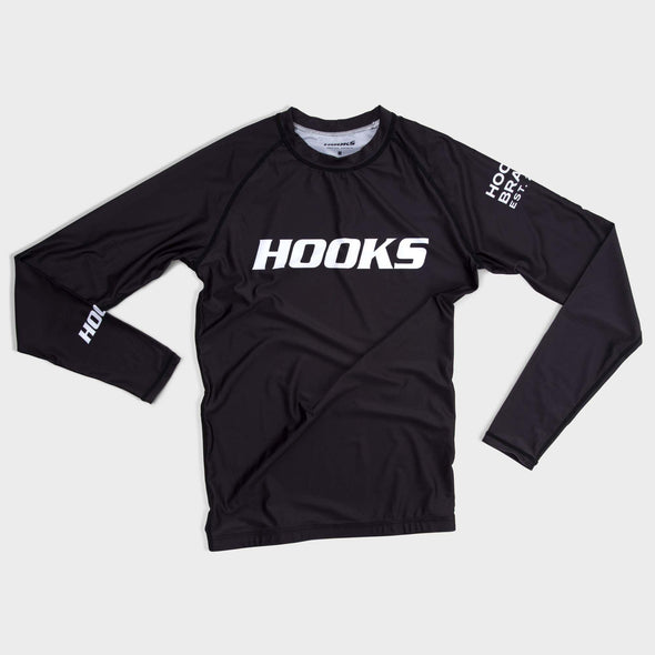 Hooks Long Sleeve Ranked Rashguard - Black - Just Jits