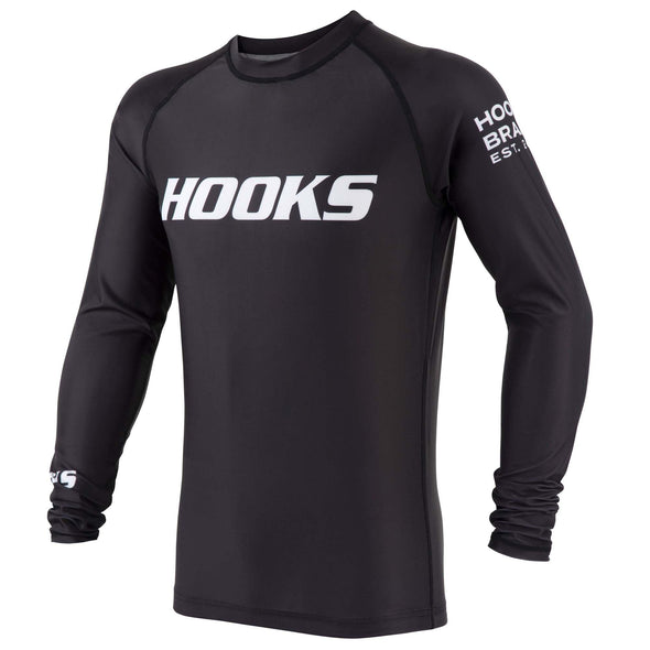 Hooks Long Sleeve Ranked Rashguard - Black - Just Jits