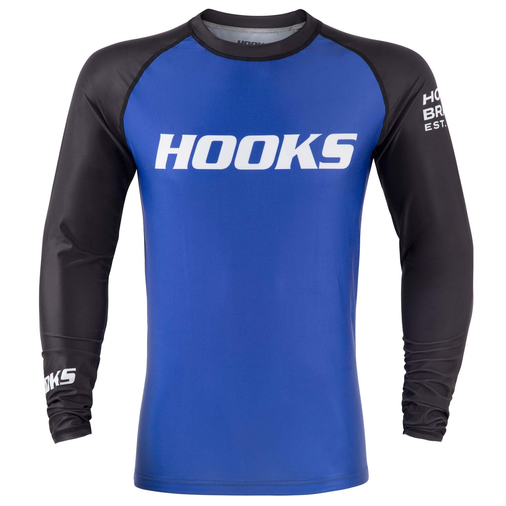 Hooks Long Sleeve Ranked Rashguard - Blue