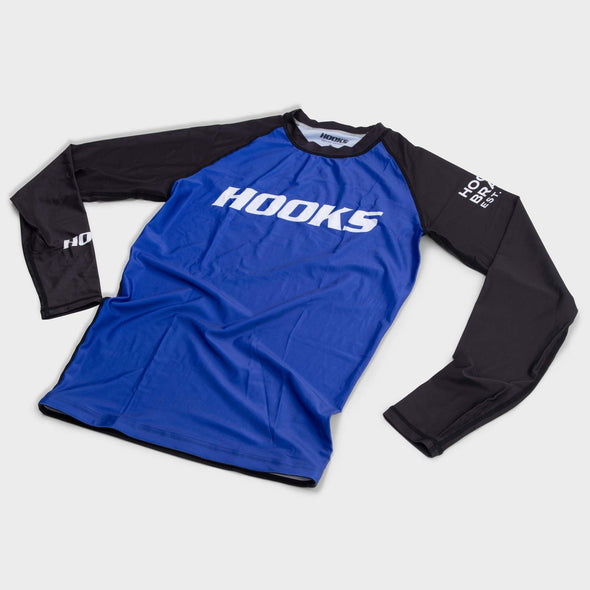 Hooks Long Sleeve Ranked Rashguard - Blue - Just Jits