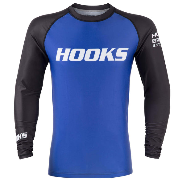 Hooks Long Sleeve Ranked Rashguard - Blue - Just Jits