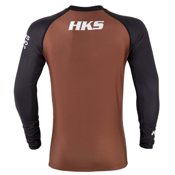 Hooks Long Sleeve Ranked Rashguard - Brown - Just Jits