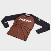 Hooks Long Sleeve Ranked Rashguard - Brown - Just Jits
