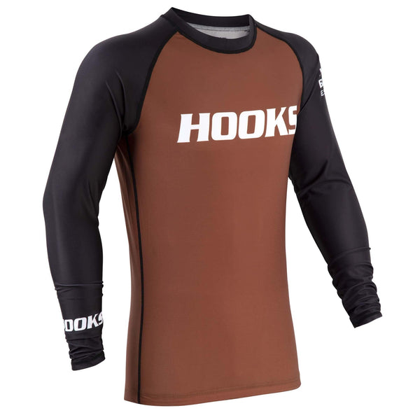 Hooks Long Sleeve Ranked Rashguard - Brown - Just Jits