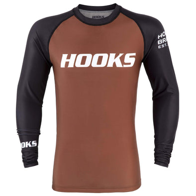 Hooks Long Sleeve Ranked Rashguard - Brown - Just Jits