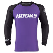 Hooks Long Sleeve Ranked Rashguard - Purple - Just Jits