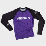 Hooks Long Sleeve Ranked Rashguard - Purple - Just Jits