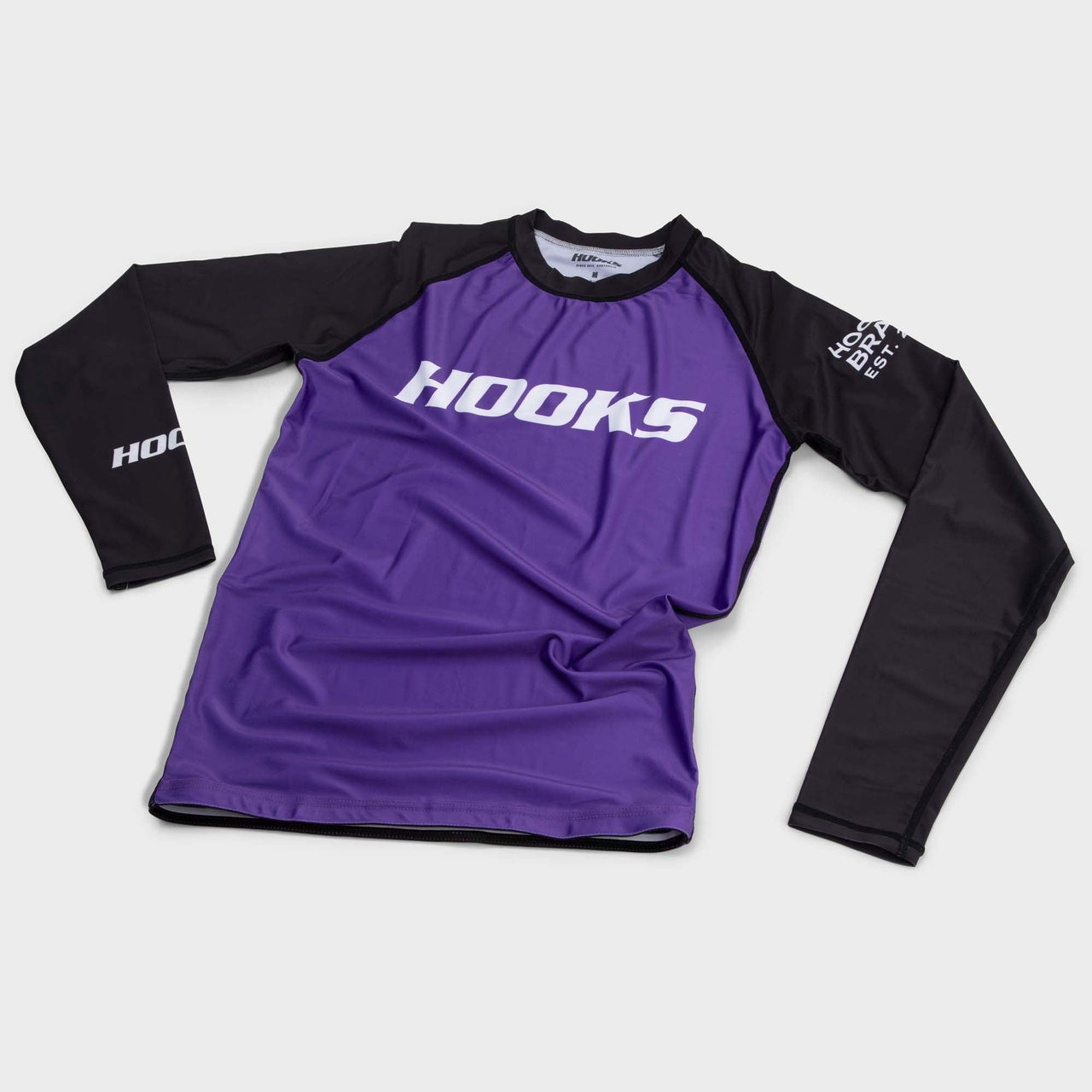 Hooks Long Sleeve Ranked Rashguard - Purple - Just Jits