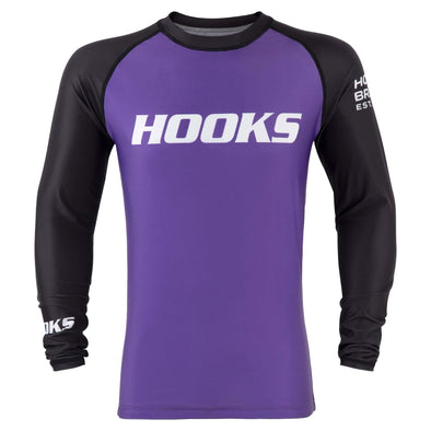 Hooks Long Sleeve Ranked Rashguard - Purple - Just Jits